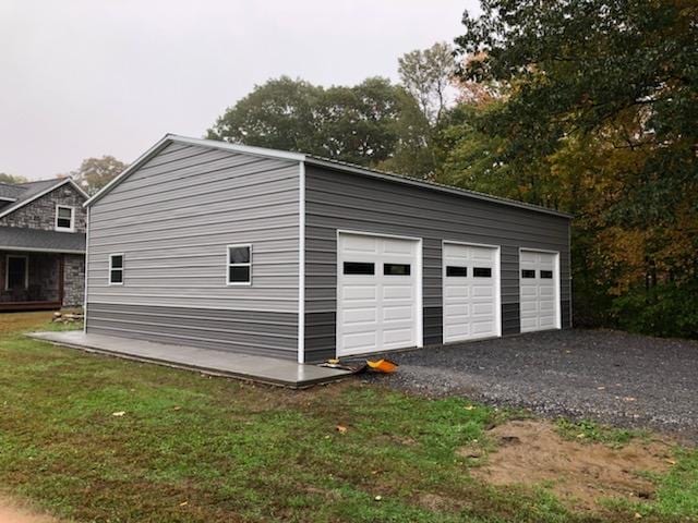 gray garage side entry
